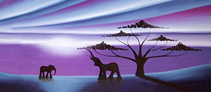 Purple Elephants Painting