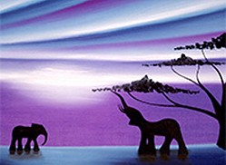 Purple Elephants Painting